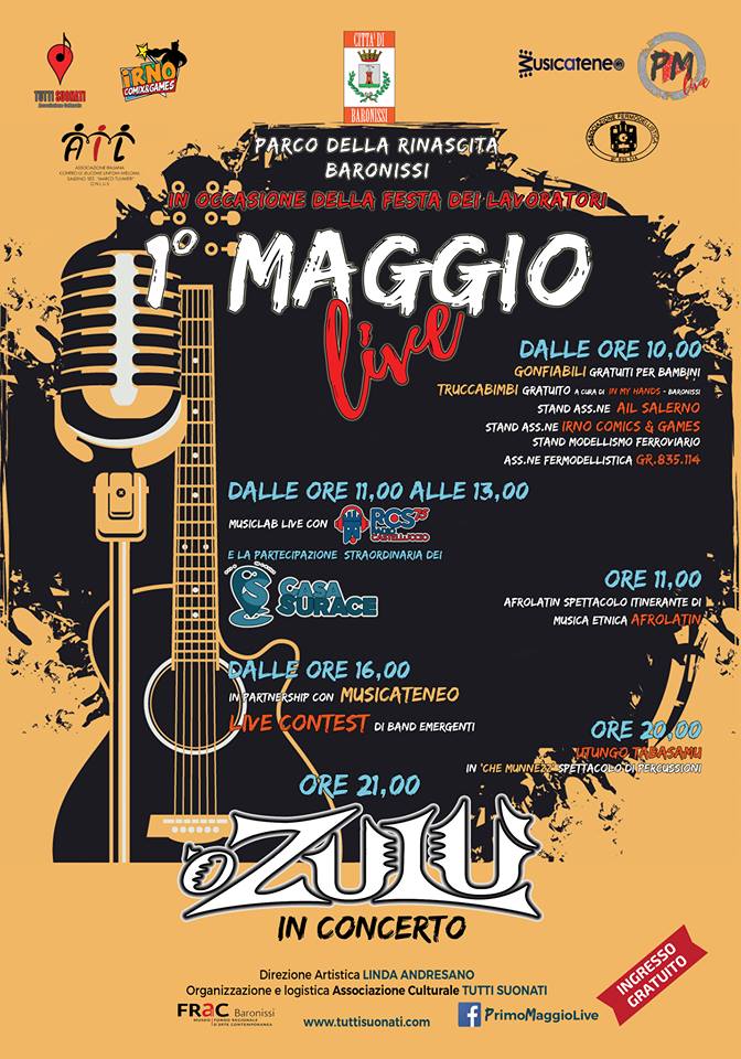 O Zulù & CasaSurace al Concerto del Primo Maggio 2018 a Baronissi